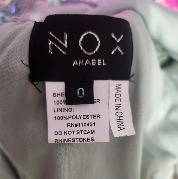 Lace-Up Long Sequin Prom Dress: Nox Anabel G1655 - Picture 9 of 9